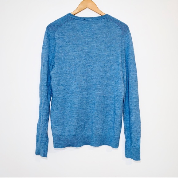 Express Soft Sweater Blue V-Neck Large - Picture 2 of 3